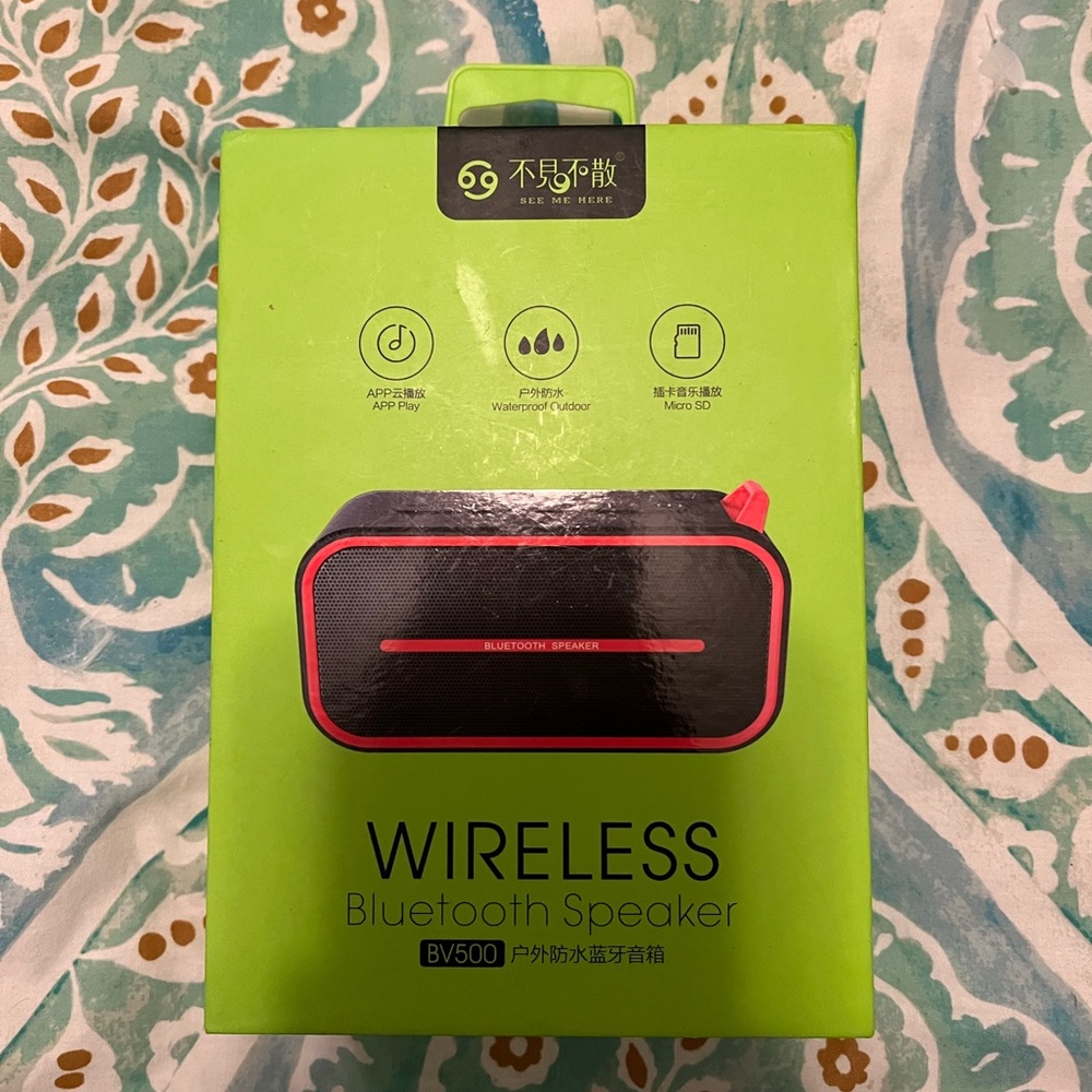 Wireless Bluetooth Speaker, never used. Colors are blue and black.